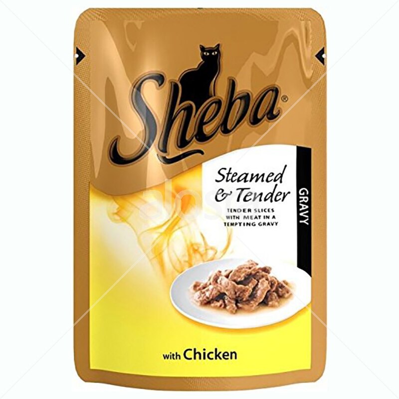 Sheba Steamed and Tender Chicken in Gravy Cat Pouches - 12 x 85g